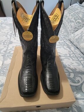 Corral Men’s Black Ostrich Leg Cowboy Boots